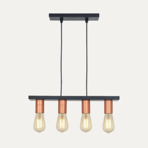 Lámpara de Techo Colgante 4 Luces Vintage para Interior de Chapa - Image 1