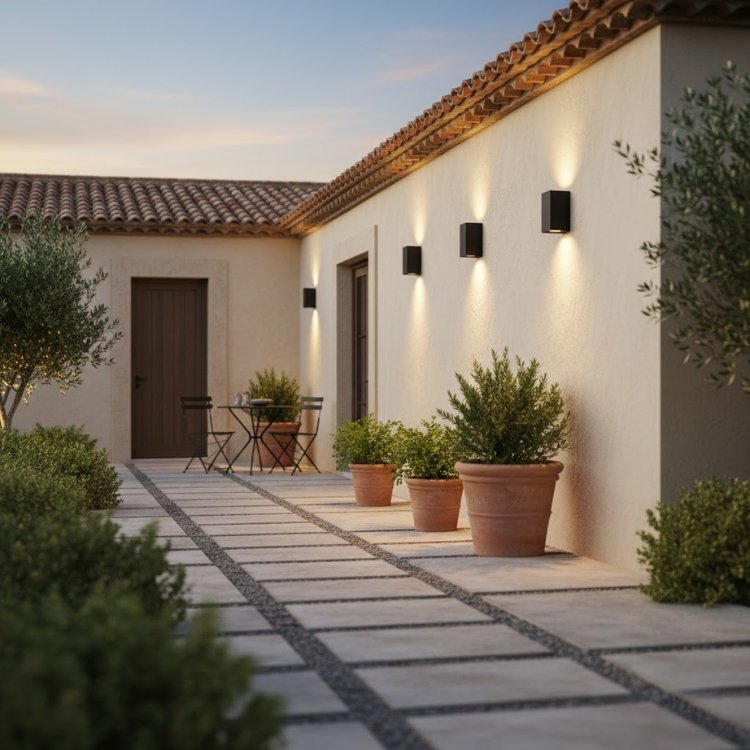 Aplique Exterior Patio Mediterraneo Negro