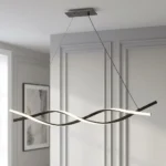 Colgante Negro Moderno 120cm | Luz Cálida 3000K | Diseño Elegante