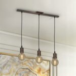 Lámpara de Techo Colgante Vintage de 3 luces para Living, Comedor, Dormitorio, Cocina y Pasillos en Metal