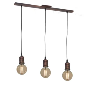 Lámpara de Techo Colgante Vintage de 3 luces para Living, Comedor, Dormitorio, Cocina y Pasillos en Metal - Image 4