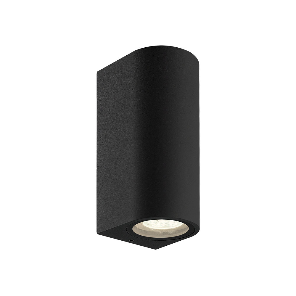 Aplique de pared exterior bidireccional negro de aluminio moderno IP54