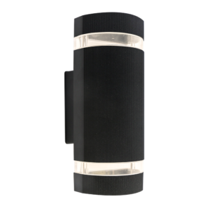 Aplique de pared exterior moderno bidireccional de aluminio negro