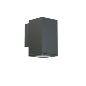 Aplique de pared exterior moderno, aluminio negro, 1xGU10, luz descendente