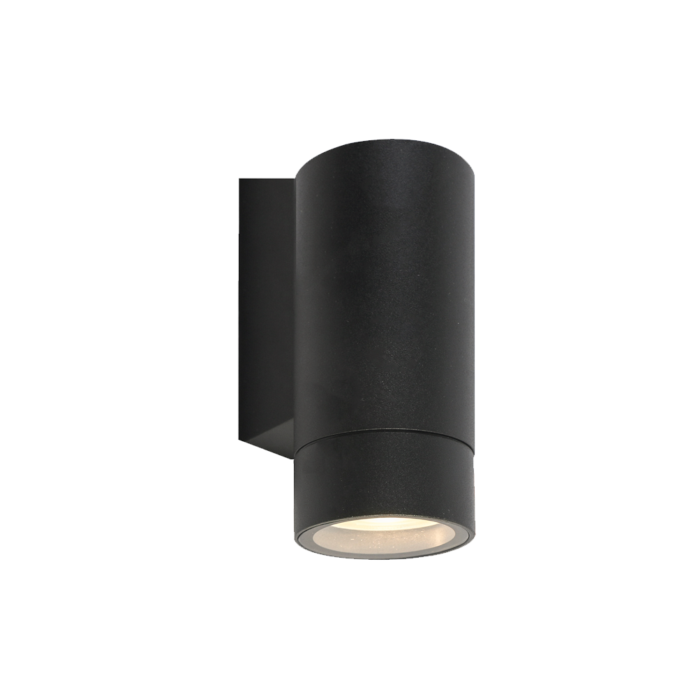 Aplique de pared exterior moderno negro de aluminio, unidireccional, IP54