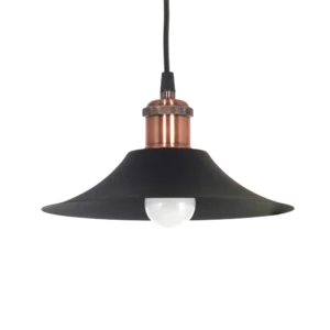 Lámpara Colgante PADUA 1 Luz E-27 | Estilo Industrial | Metal Negro y Cobre | Ø222mm x H115mm - Image 4