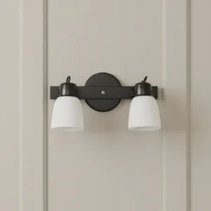Aplique De Pared Riga Industrial en Acero Negro 2xE27 Interior - Image 2