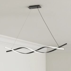 Colgante negro de 120cm con luz cálida 3000K ideal para comedor, living o dormitorio.