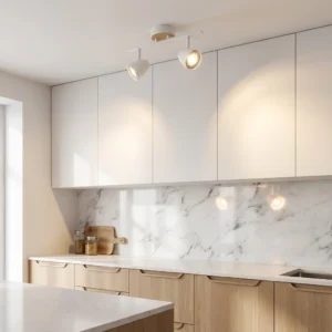 Plafón Astoria Doble Orientable en Acero Blanco Simil Madera GU10 - Image 3