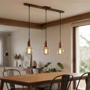 Lámpara de Techo Colgante Vintage de 3 luces para Living, Comedor, Dormitorio, Cocina y Pasillos en Metal - Image 3