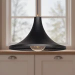 Colgante BRINDISI negra, estilo moderno, ideal para comedor, dormitorio u oficina.