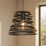Colgante CESENA de chapa negra estilo industrial. Ideal para comedor, cocina, living, dormitorio u oficina.