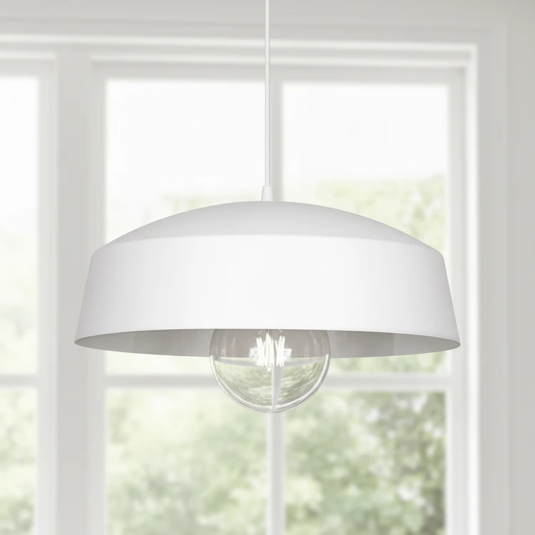 Colgante CHIETI de metal blanco, estilo moderno, ideal para comedor o cocina.
