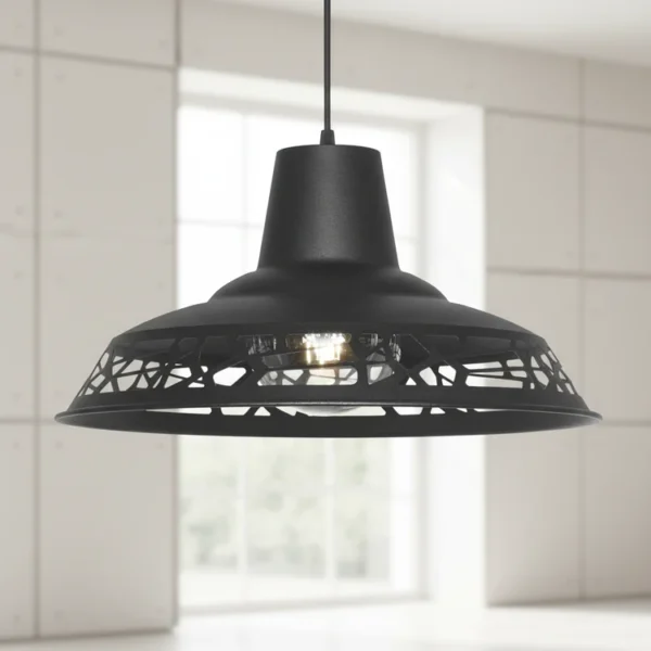 Colgante DIJON negra estilo industrial. Ideal para comedor, cocina, living o dormitorio.