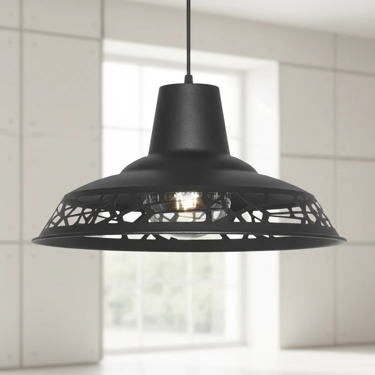 Colgante DIJON negra estilo industrial. Ideal para comedor, cocina, living o dormitorio.
