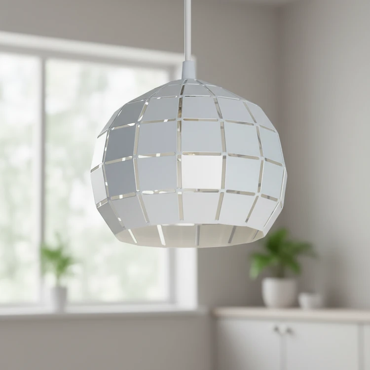 Colgante GETAFE de metal blanco, diseño moderno para interiores