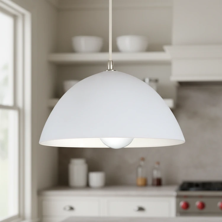 Colgante MADRID de pvc, lámpara colgante moderna de 26 cm de diámetro, ideal para cocina, comedor, dormitorio o living.