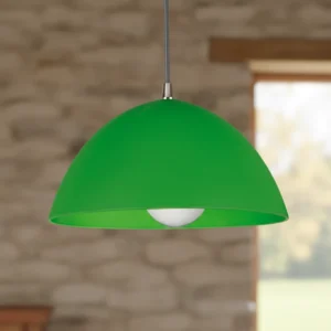 Colgante MADRID de pvc verde, 26cm de diametro. Ideal para cocina, comedor, dormitorio, living u oficina.