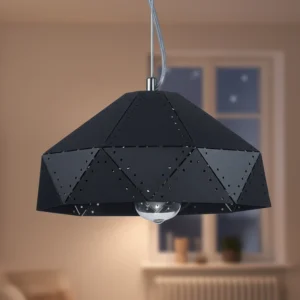 Colgante MALTA negra Ø320 mm. Lámpara colgante moderna ideal para cocina, comedor, dormitorio o living.