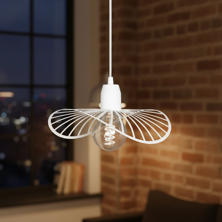 Colgante POTENZA blanca de diseño moderno, ideal para cocina, comedor o dormitorio.