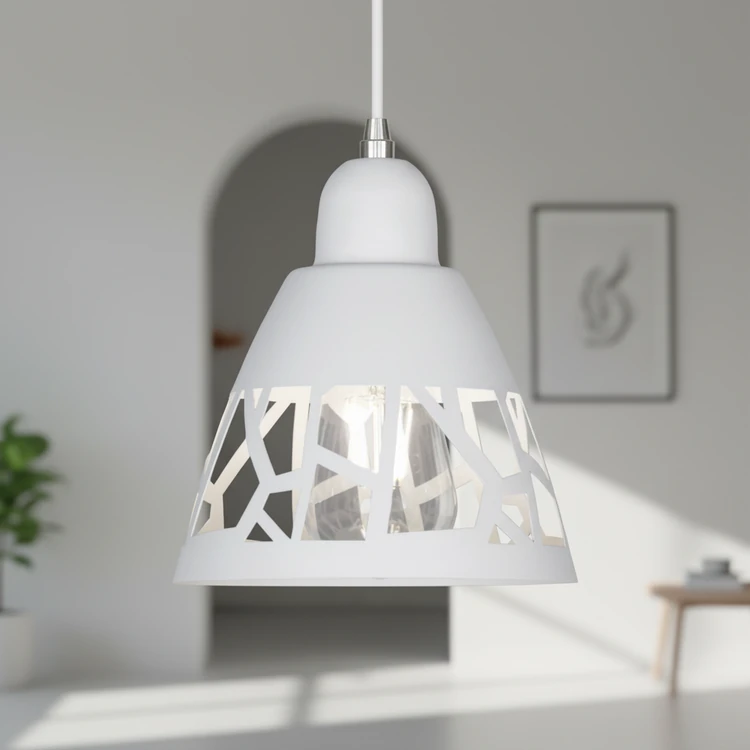 Colgante SANTANDER blanca de metal, estilo moderno, ideal para comedor o cocina.