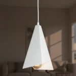 Lámpara Colgante Arles Geométrica Interior en Chapa Blanca