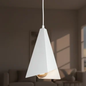 Colgante TRANI de chapa blanca, estilo moderno, ideal para comedor o cocina