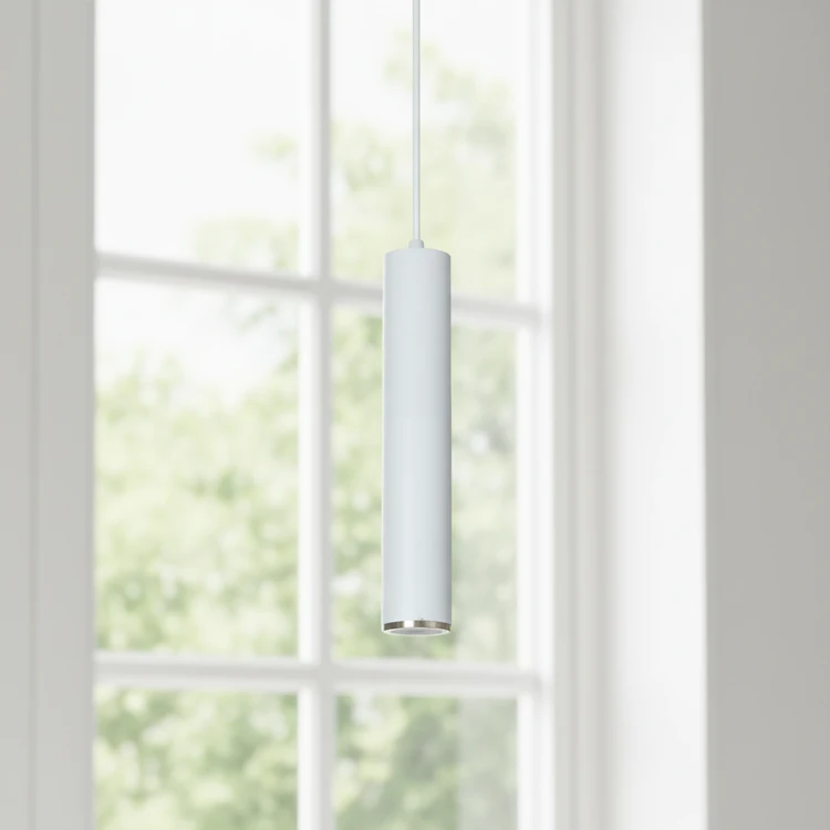 Colgante TUBO de acero minimalista, ideal para cocinas, comedores y dormitorios.