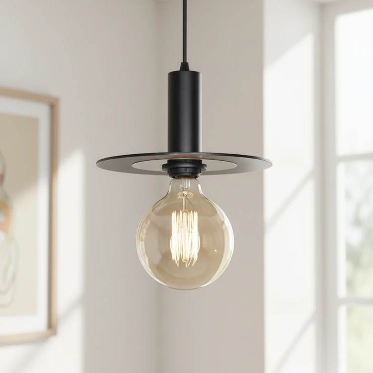 Colgante VITTORIA de acrílico negro, diseño moderno ideal para comedor o cocina.