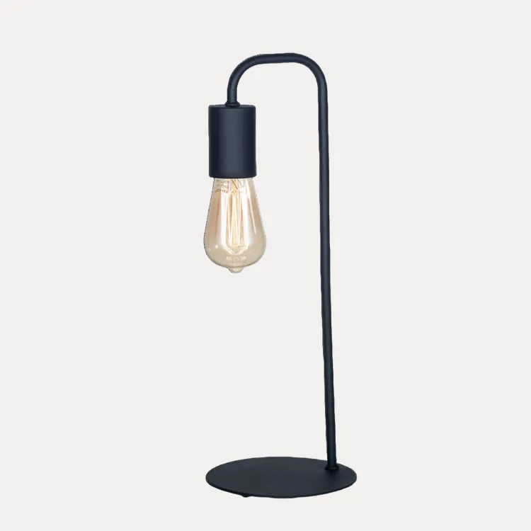 Lámpara de mesa IMOLA de metal negro estilo moderno, ideal para dormitorio, living u oficina.