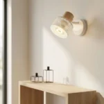 Aplique Wiedikon — Tulipa calada acero blanco madera GU10