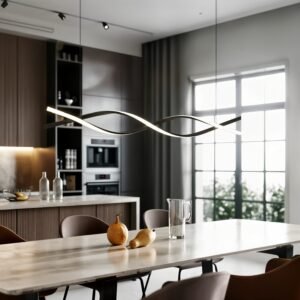 Colgante Negro Moderno 120cm | Luz Cálida 3000K | Diseño Elegante - Image 4