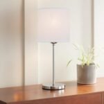 Lámpara de Mesa Cadiz Moderno en Cromo con Pantalla Blanca (E27)