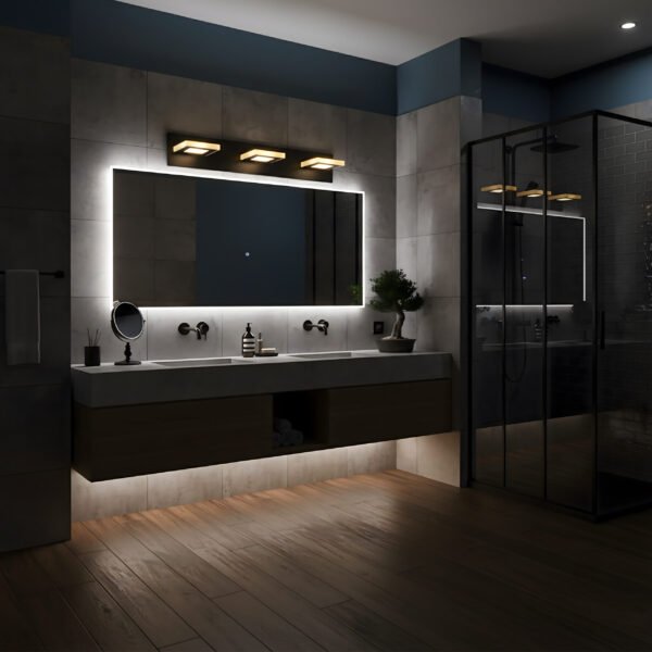 Aplique Neukölln — Lineal minimalista negro LED — Vista lateral | Lampamac