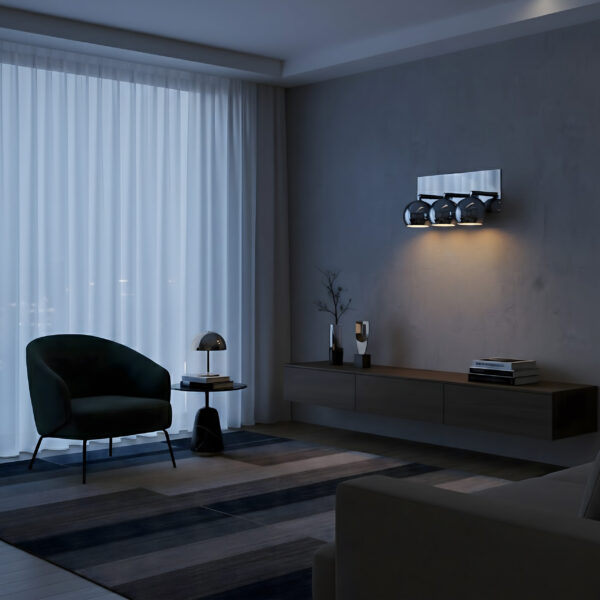 Aplique Graça — Triple aluminio cromo GU10 — Ambiente | Lampamac