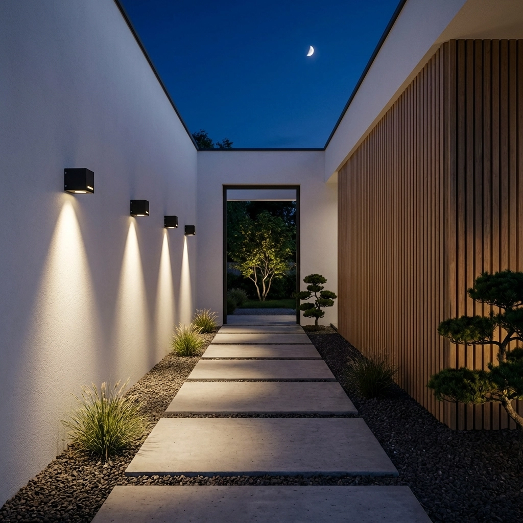 Aplique de Pared Moderno BOLONIA Exterior Unidireccional Negro