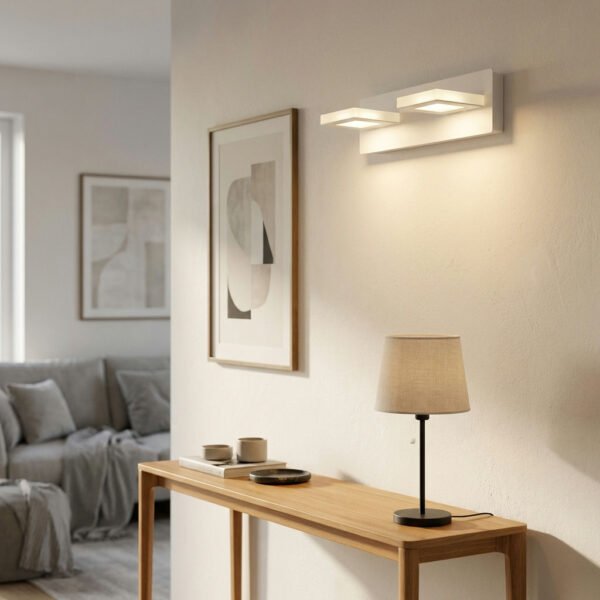 Aplique Charlottenburg — Minimalista metal blanco LED — Instalado | Lampamac