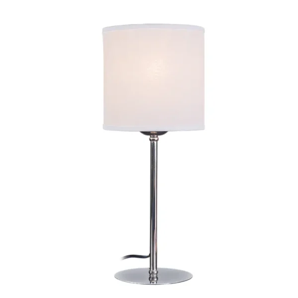 Lámpara de Mesa Laigueglia — Cromo moderno pantalla blanca E27 — Detalle | Lampamac