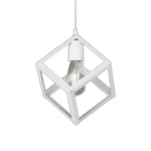 Lámpara Colgante Tesseract Cubo Geométrico en Metal Blanco (E27) - Image 2