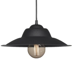 Lámpara Colgante Trieste Industrial en Chapa Negra Texturada Interior - Image 2
