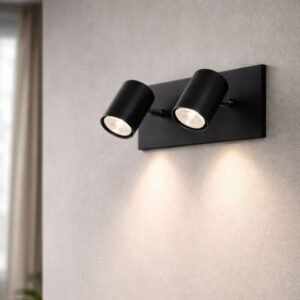 Aplique De Pared Bergen Doble Spot Moderno en Acero Negro (GU10) - Image 5