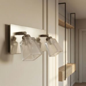 Aplique de Pared Moderno IBIZA 2 Luces Acero CUBETO - Image 1