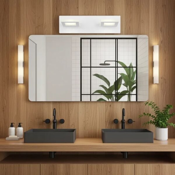 Aplique Charlottenburg — Minimalista metal blanco LED — Vista lateral | Lampamac