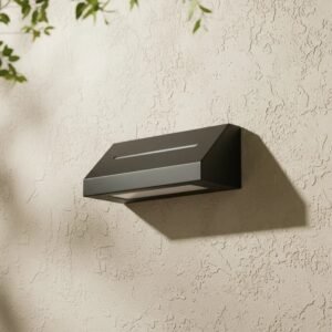Aplique de pared moderno MONACO de hierro negro con difusor, ideal para iluminación interior con foco E-27.