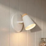 Aplique De Pared Bergen Direccional en Acero Blanco Con Madera (GU10)