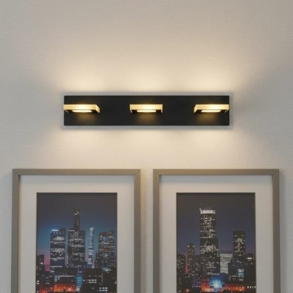 Aplique Neukölln — Lineal minimalista negro LED — Detalle | Lampamac