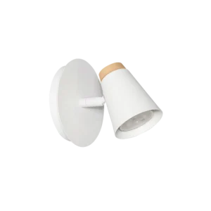 Aplique De Pared Bergen Direccional en Acero Blanco Con Madera (GU10) - Image 3