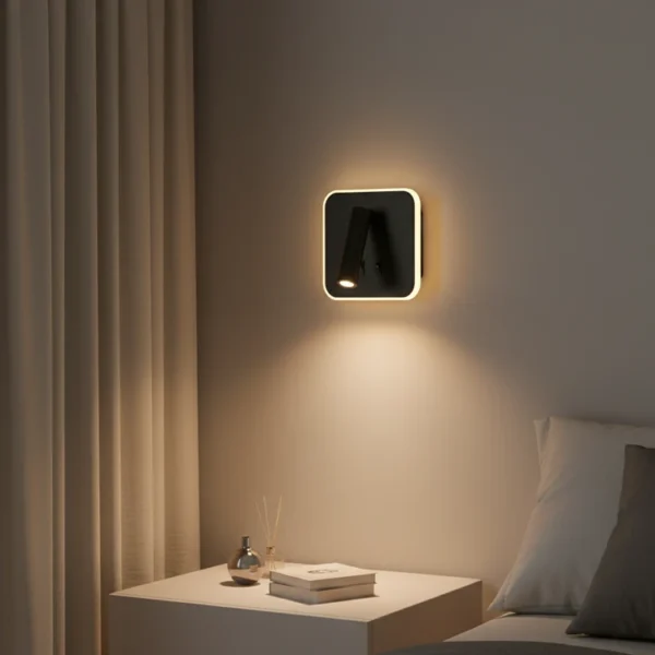 Aplique Schöneberg — Minimalista aluminio negro LED — Ambiente | Lampamac