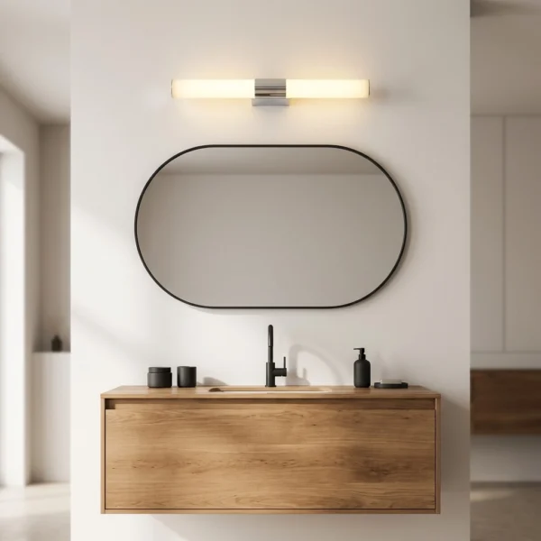 Aplique Mitte — Lineal aluminio cromo LED — Vista lateral | Lampamac