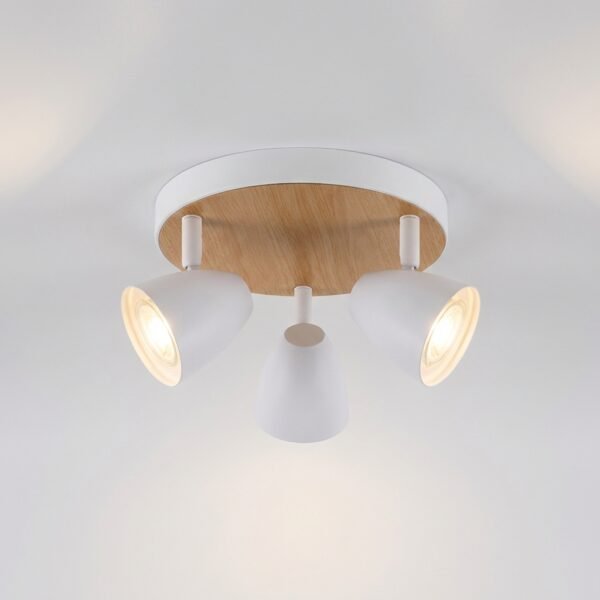 Plafón Prenzlauer — Minimalista acero simil madera GU10 — Instalado | Lampamac